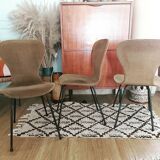 Series of 3 vintage chairs