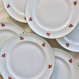 6 vintage porcelain dessert plates – Tables & Couleurs Cherry model