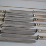 12 dessert knives old metal silver monogram