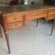 Louis XVI style solid mahogany and bronze flat desk, 19th century