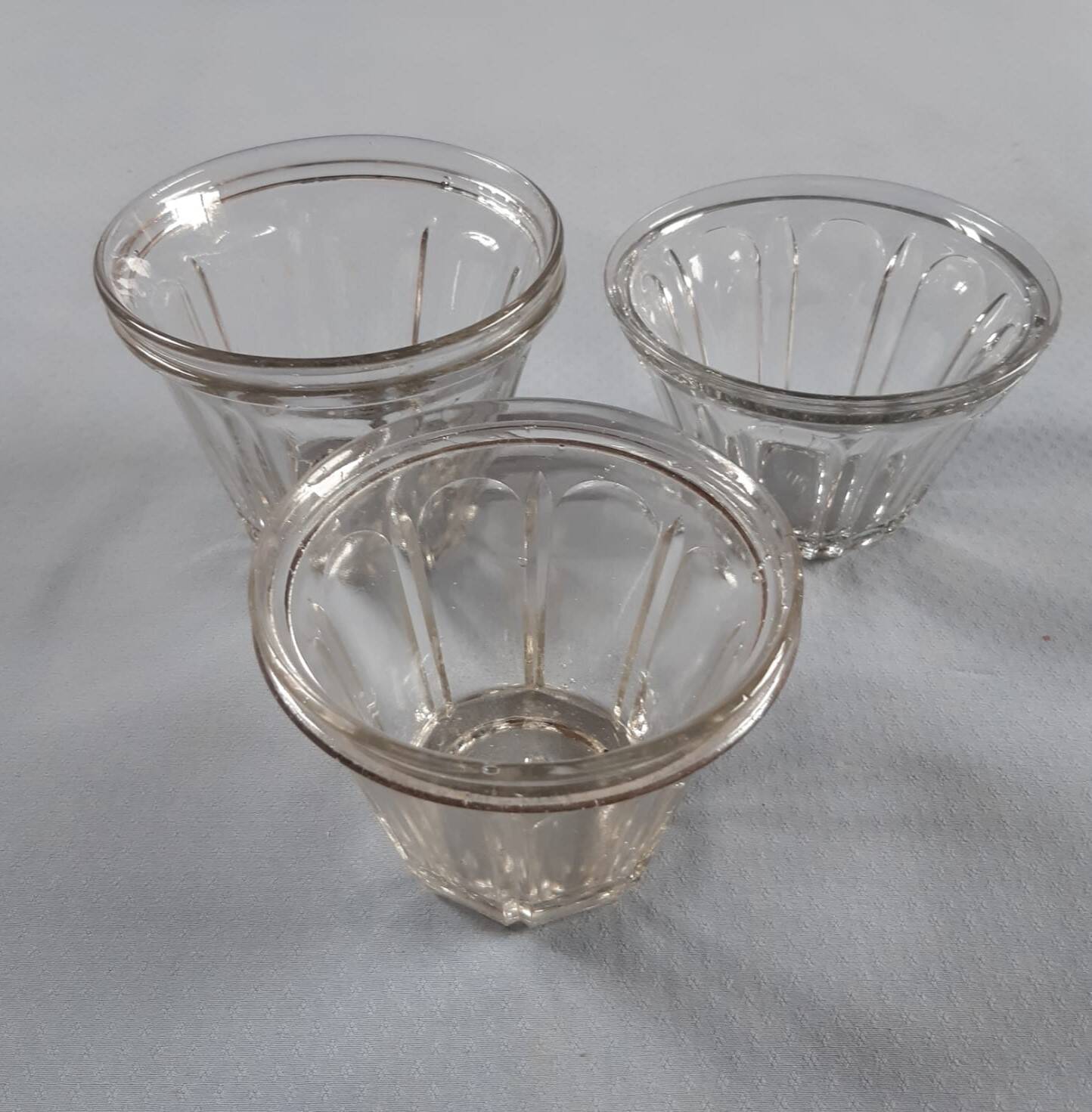 3 jam jars in blown glass