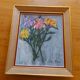 Peinture à l'huile signée années 60'S , bouquet de fleurs