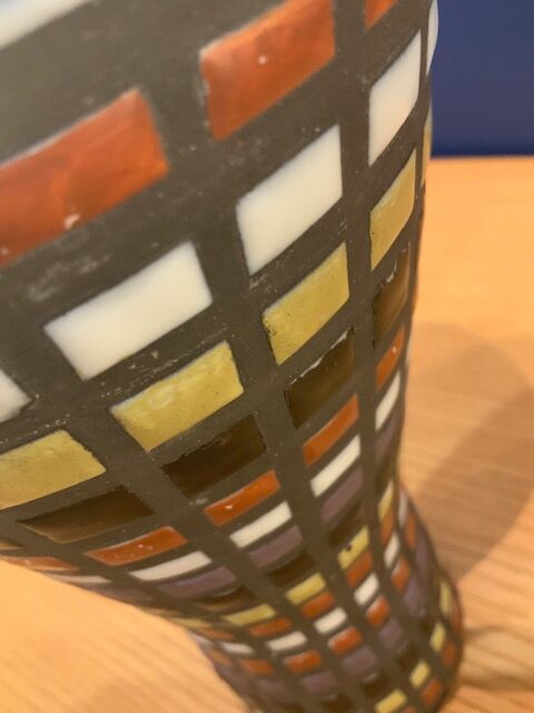 Very nice vase by Roger Capron with grid décor