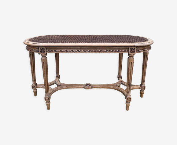 Banc ancien en cannage style Louis XVI