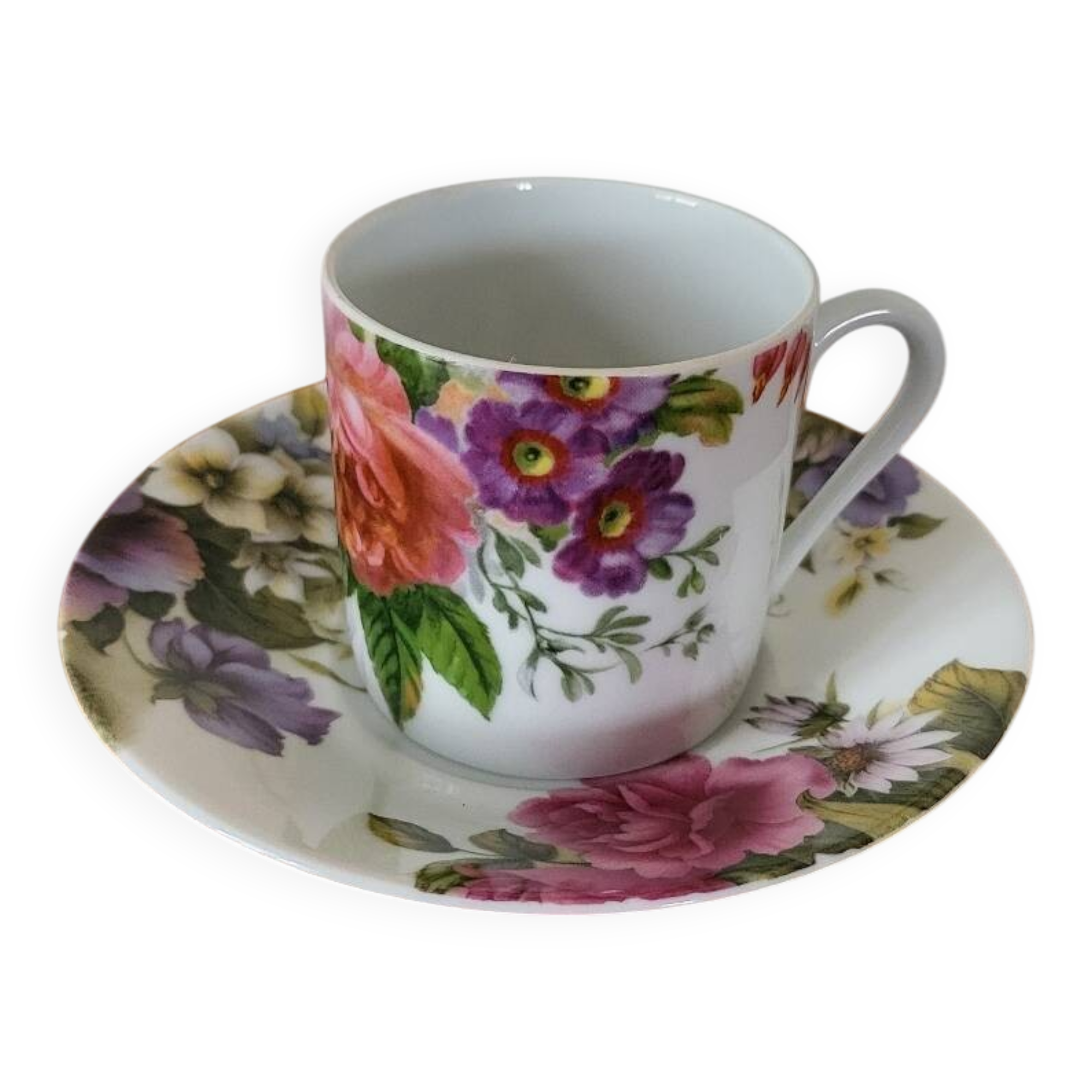 Porcelain Coffee Cup Bill Goldsmith Limoges "Victoria"