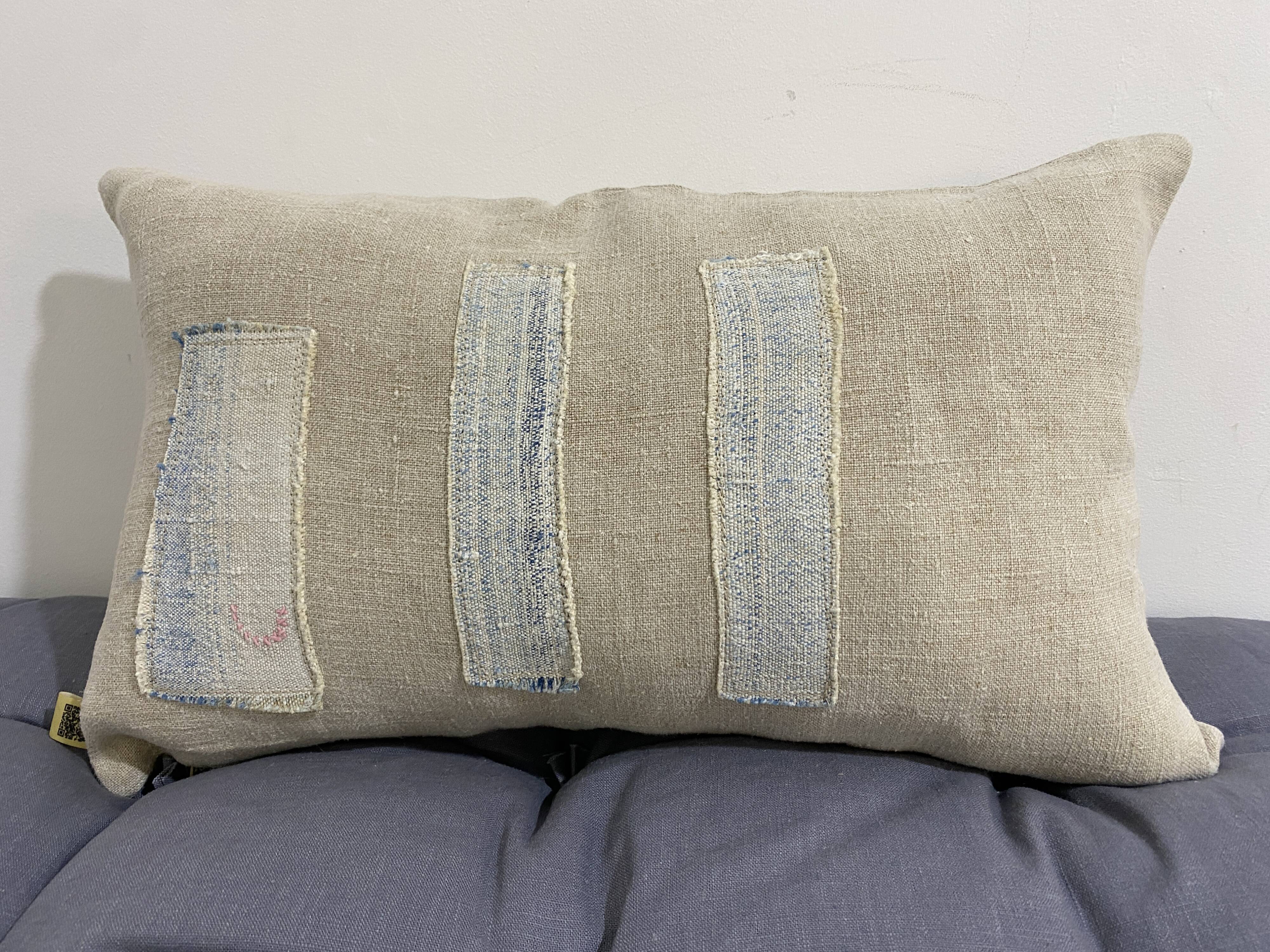 Handmade cushion in vintage fabric, Kilim style - Double-sided