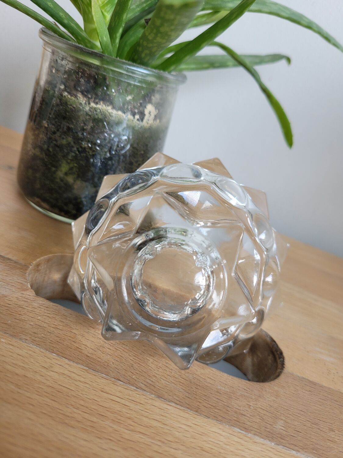 Star thick glass candle holder