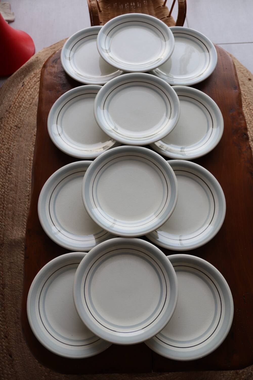 12 flat plates italy ceramic quadrifoglio