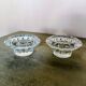 Lot de 2 bougeoirs en verre moulé