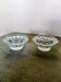 Set of 2 moulded glass candle holders