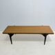 Large 1950s modernist coffee table – sculptural black base