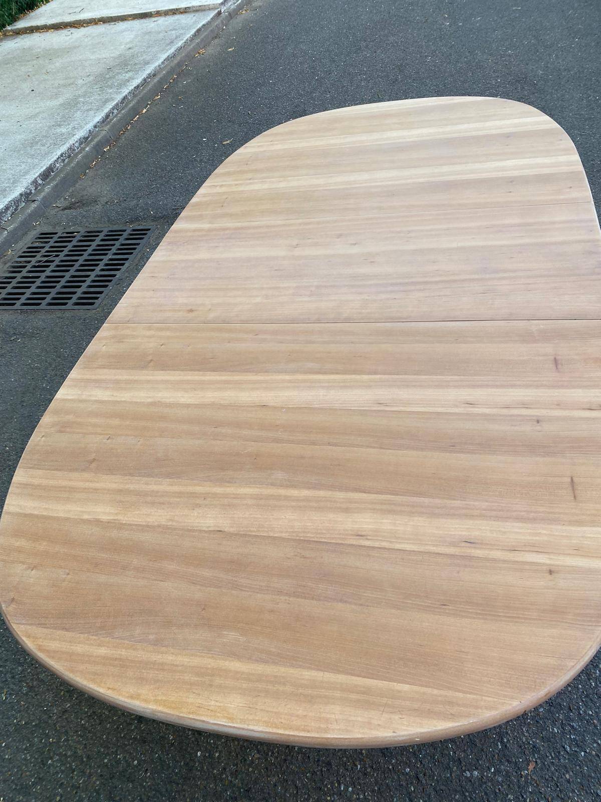 Renovated Scandinavian dining table in raw teak - Made in Denmark