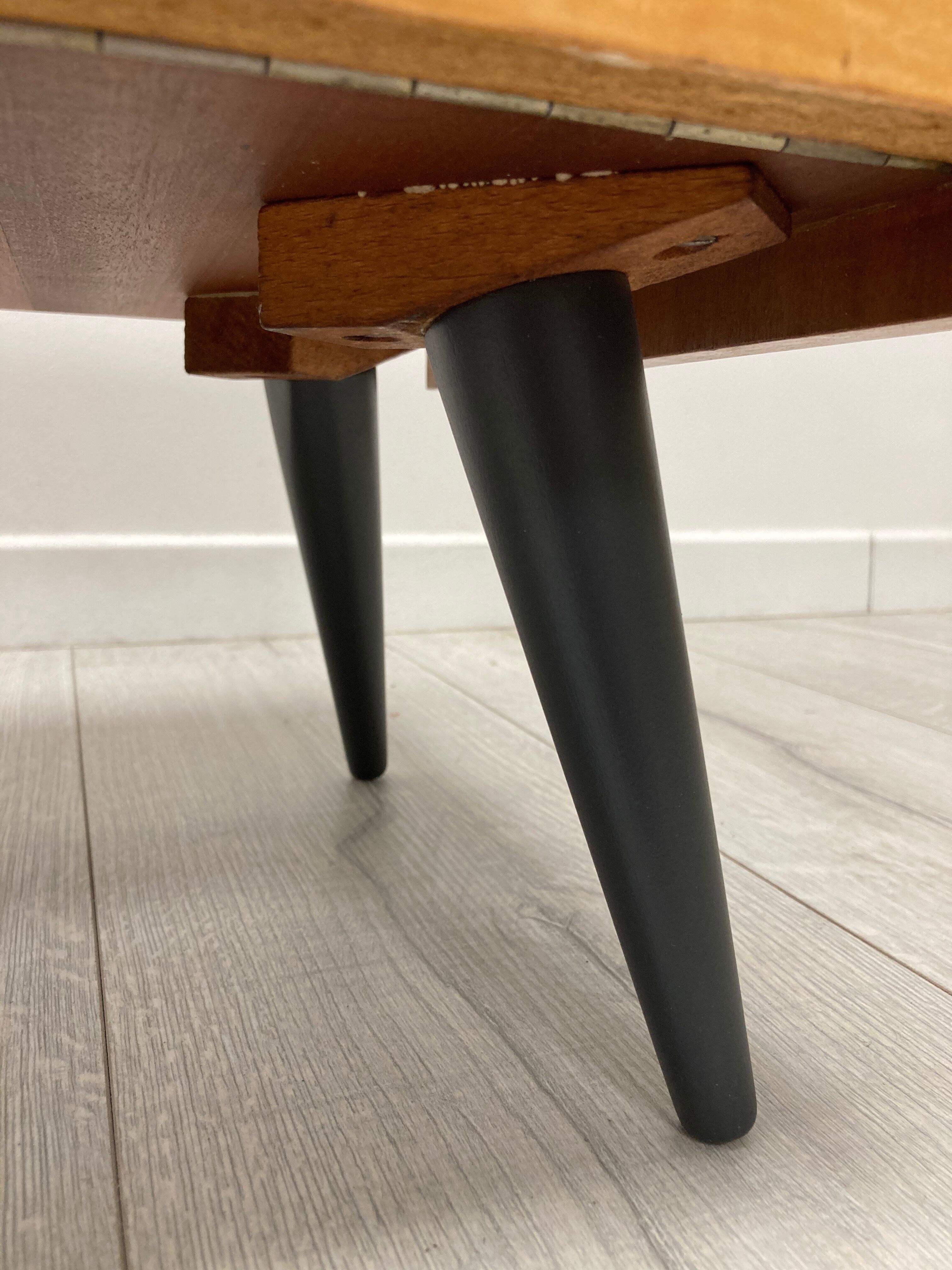 Pair of 1960s bedside tables compass feet