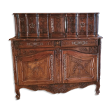 Provençal buffet with two bodies in solid walnut from the 18th century.