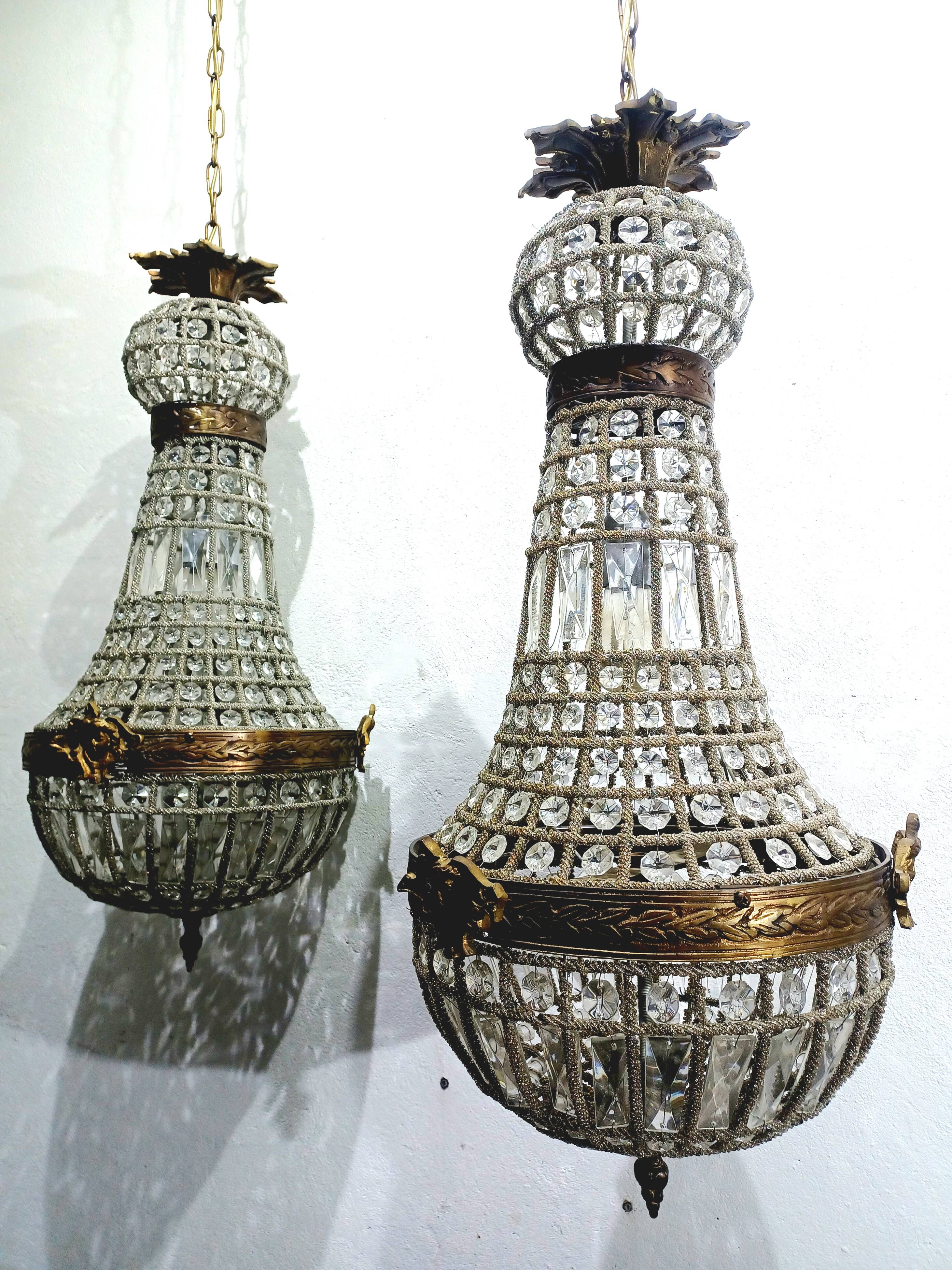 Pair of 1-Light Hot Air Balloon Chandeliers