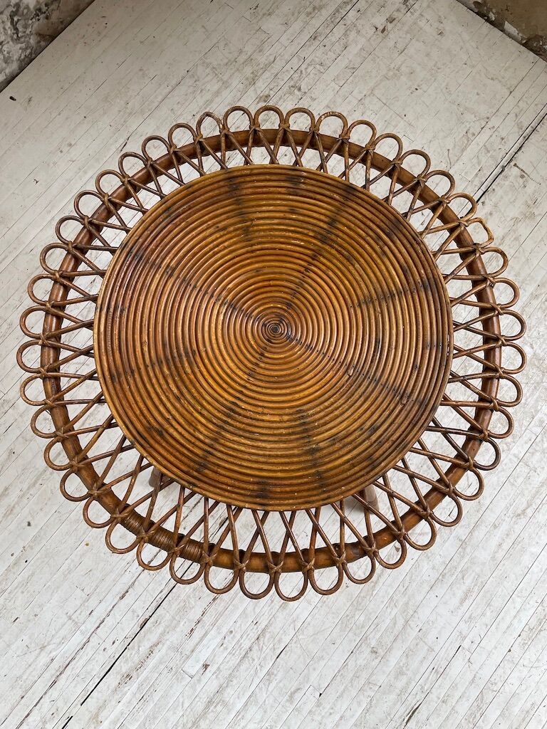 Rattan “sun” coffee table