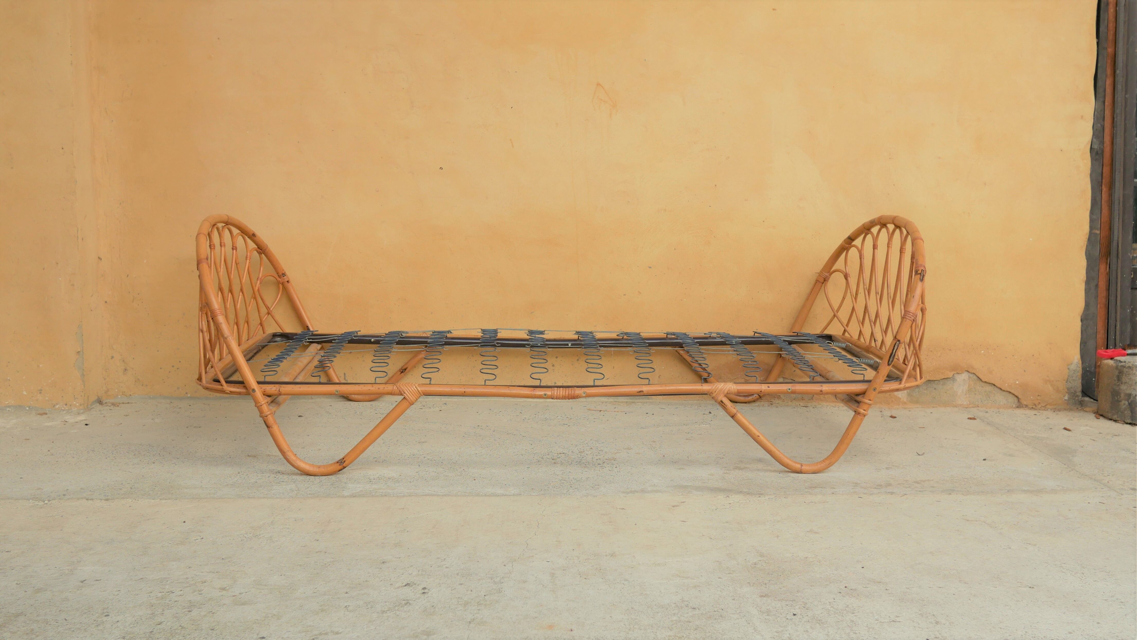 Vintage rattan bed