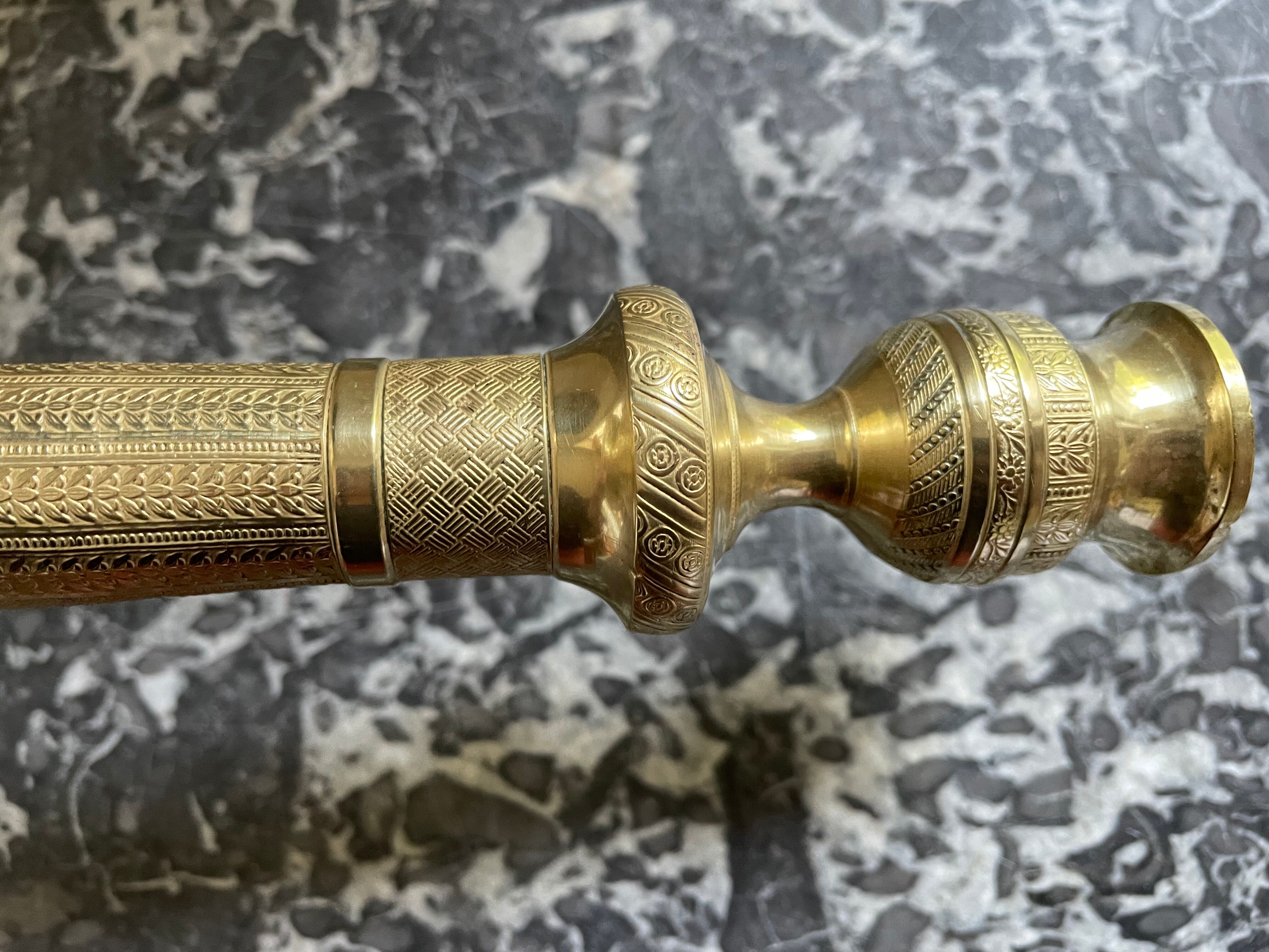 Pair of torch candle holders in chiseled gilded bronze XIXEME