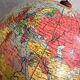 Mid-century globe by Paul Räths, political globe with bakelite base
