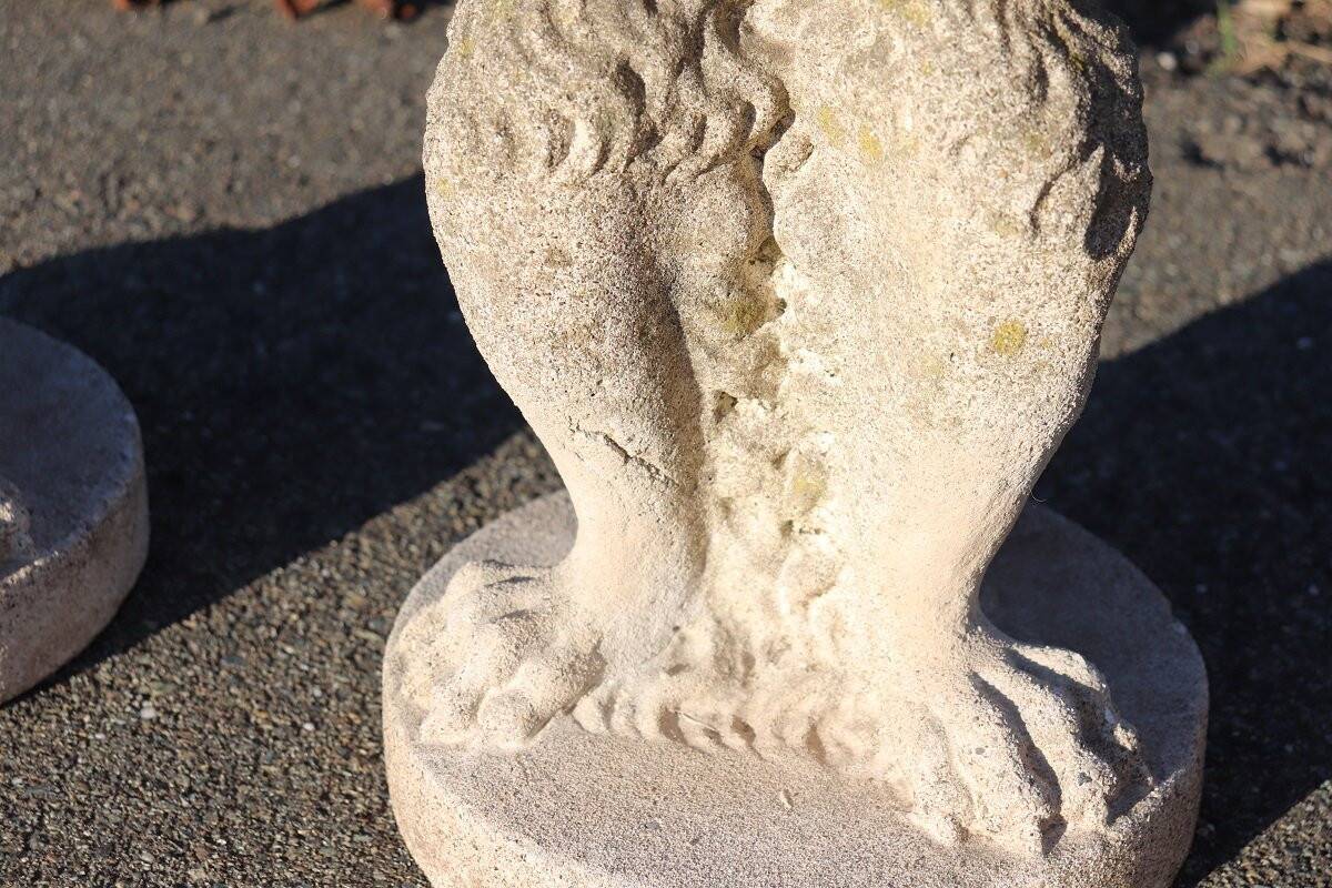 Garden set table and 6 stools, Italy early 20th century