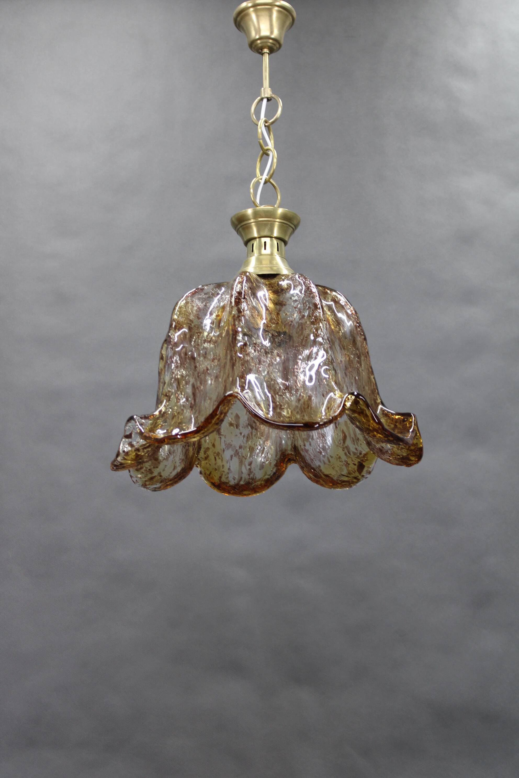 1980s Large Murano Glass Pendant Light, Italy