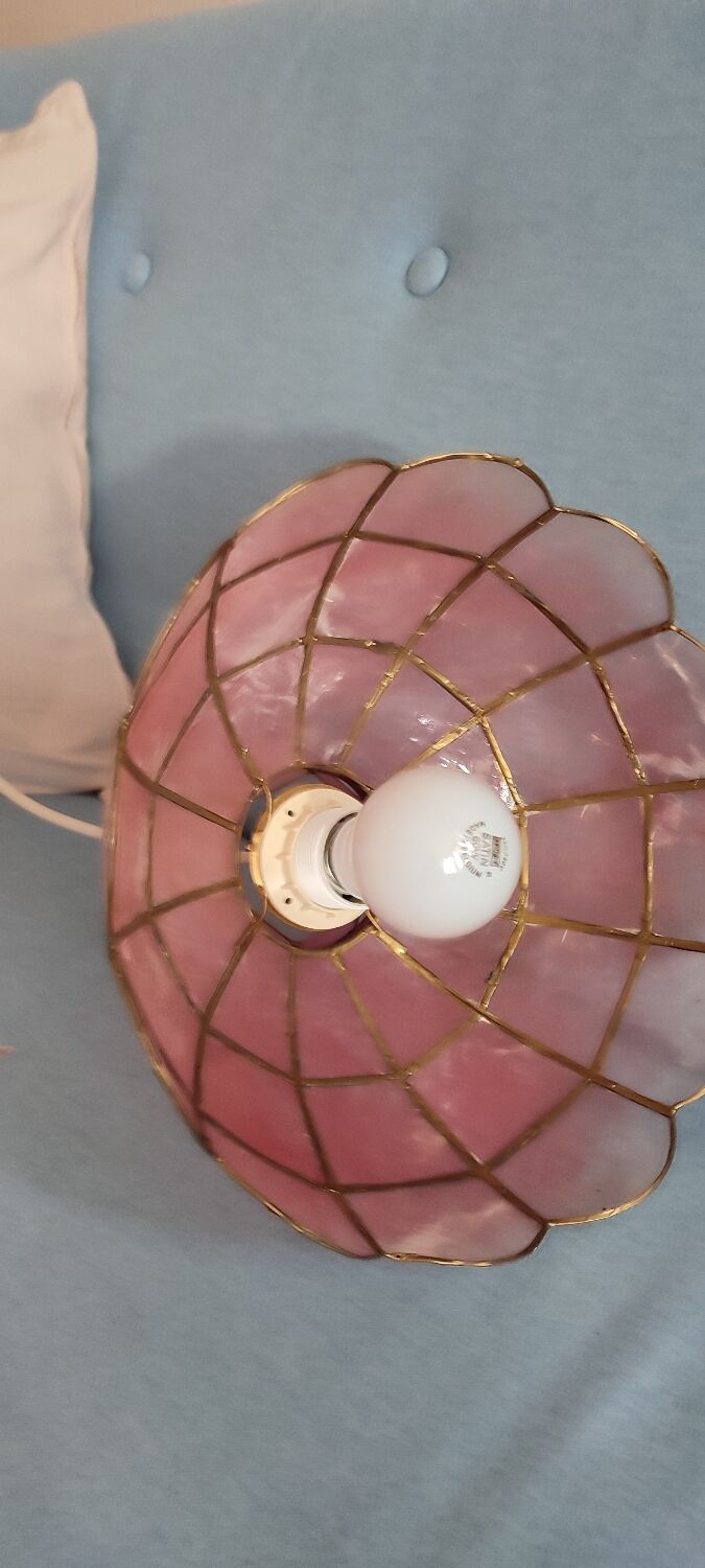 Pink mother-of-pearl chandelier