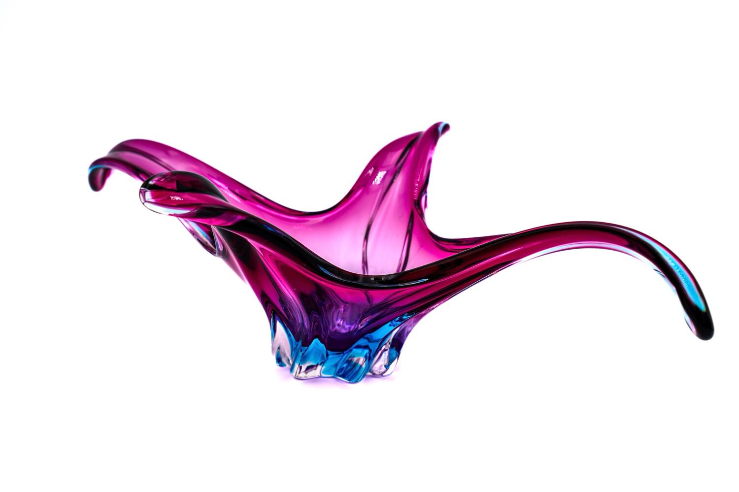 Murano XXL Coupe 50cm - Sommerso Amethyst & Turquoise - Vintage Design