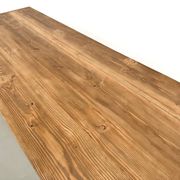 Refectory table in solid pine and beech, with X-shaped legs.