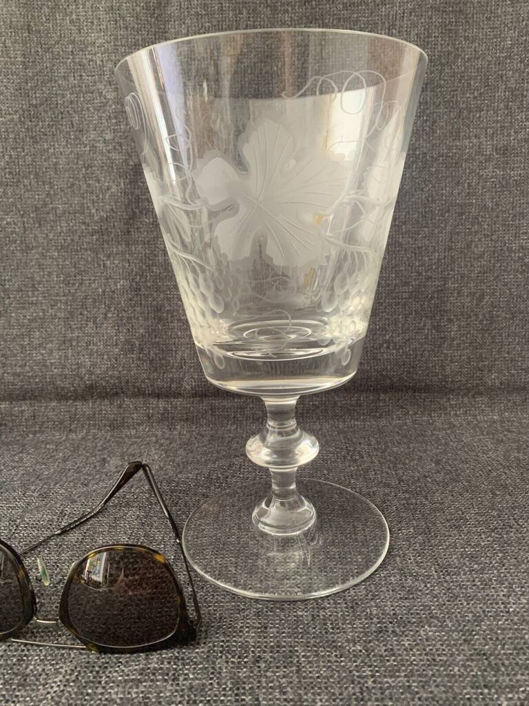 Grande Coupe Cristal Val St Lambert Décor de Pampres