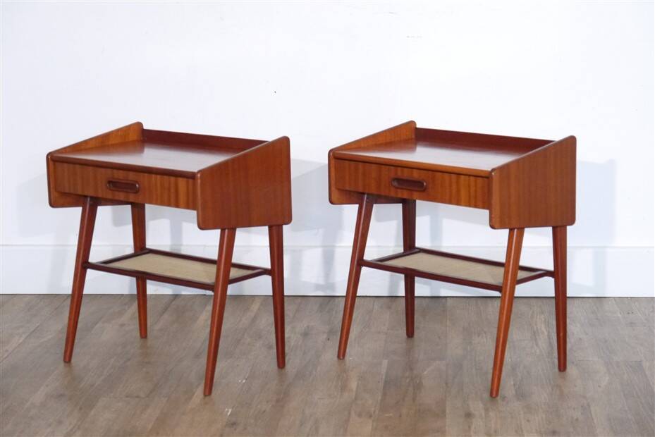 Pair of vintage Scandinavian bedside tables 1960