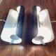 Pair of large scandinavian design steel wall lights 1970.