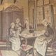 Large framed wall tapestry – Antique interior scene