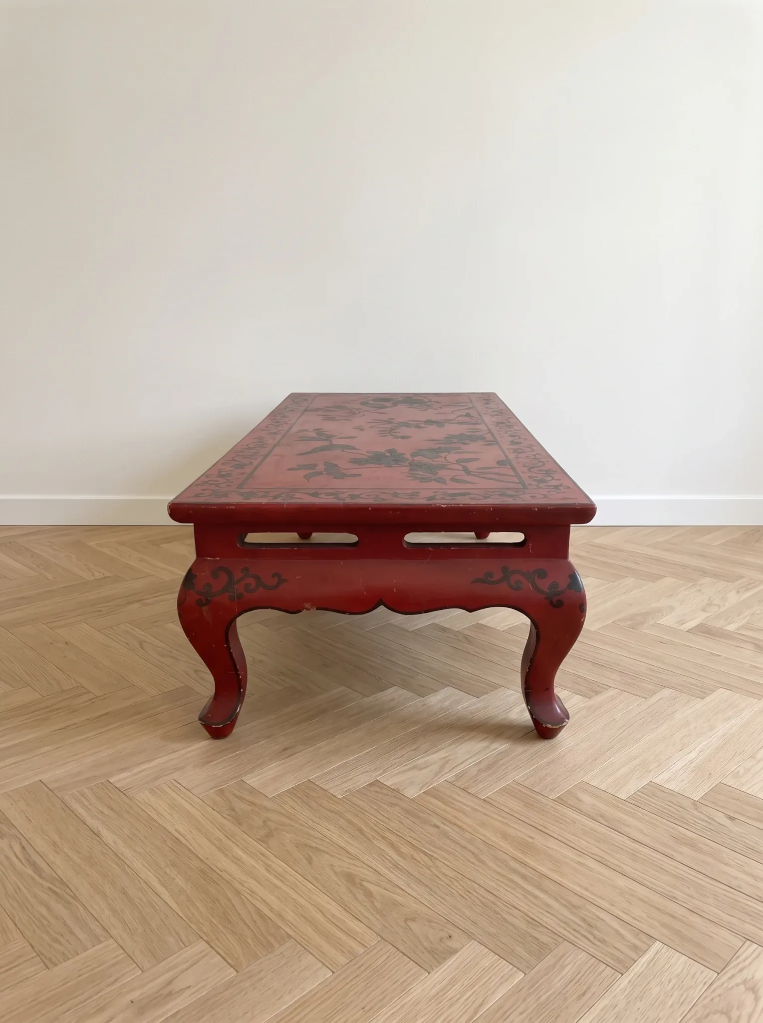 Asian coffee table in red wood