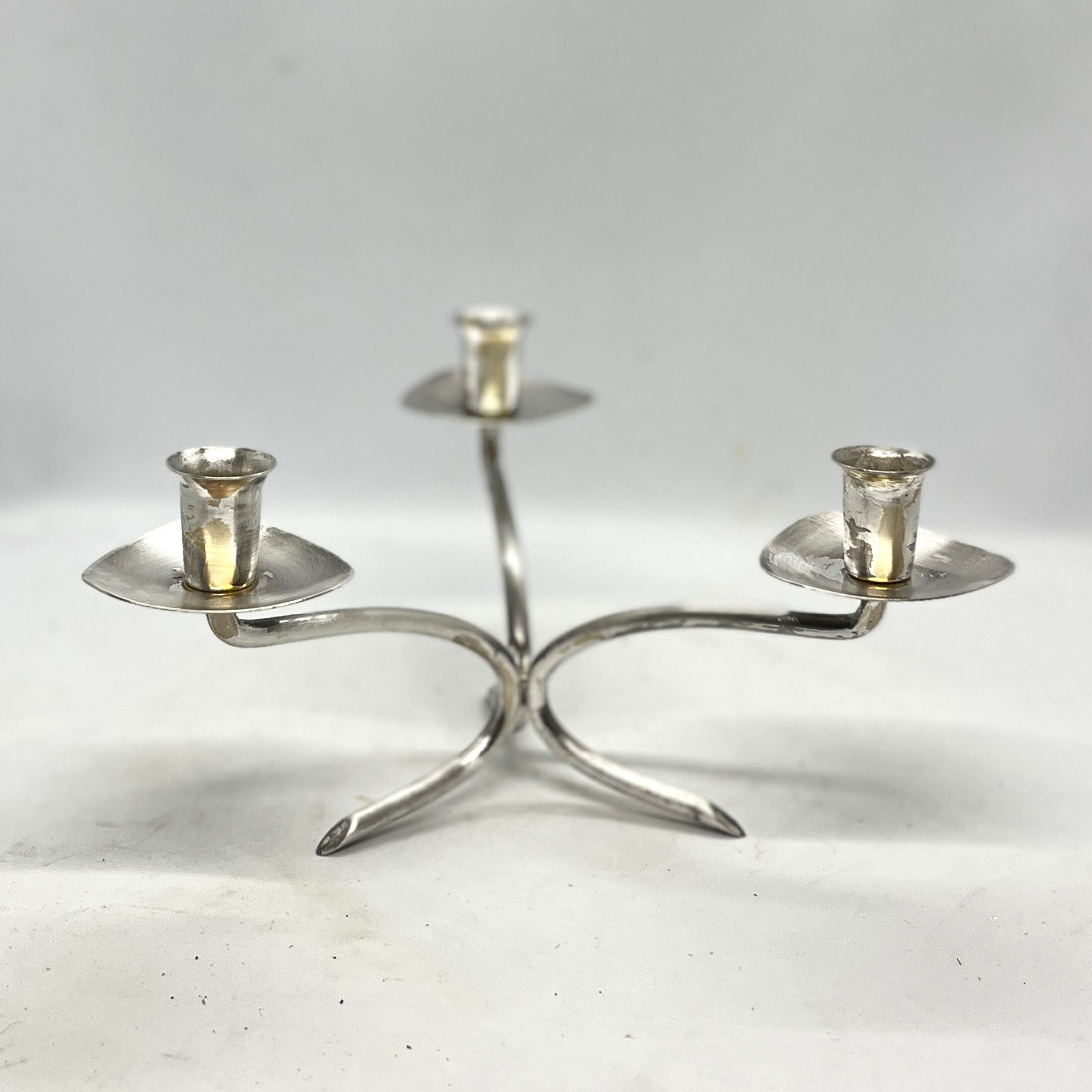 Three-branched plated candlestick, Germany, 1970s