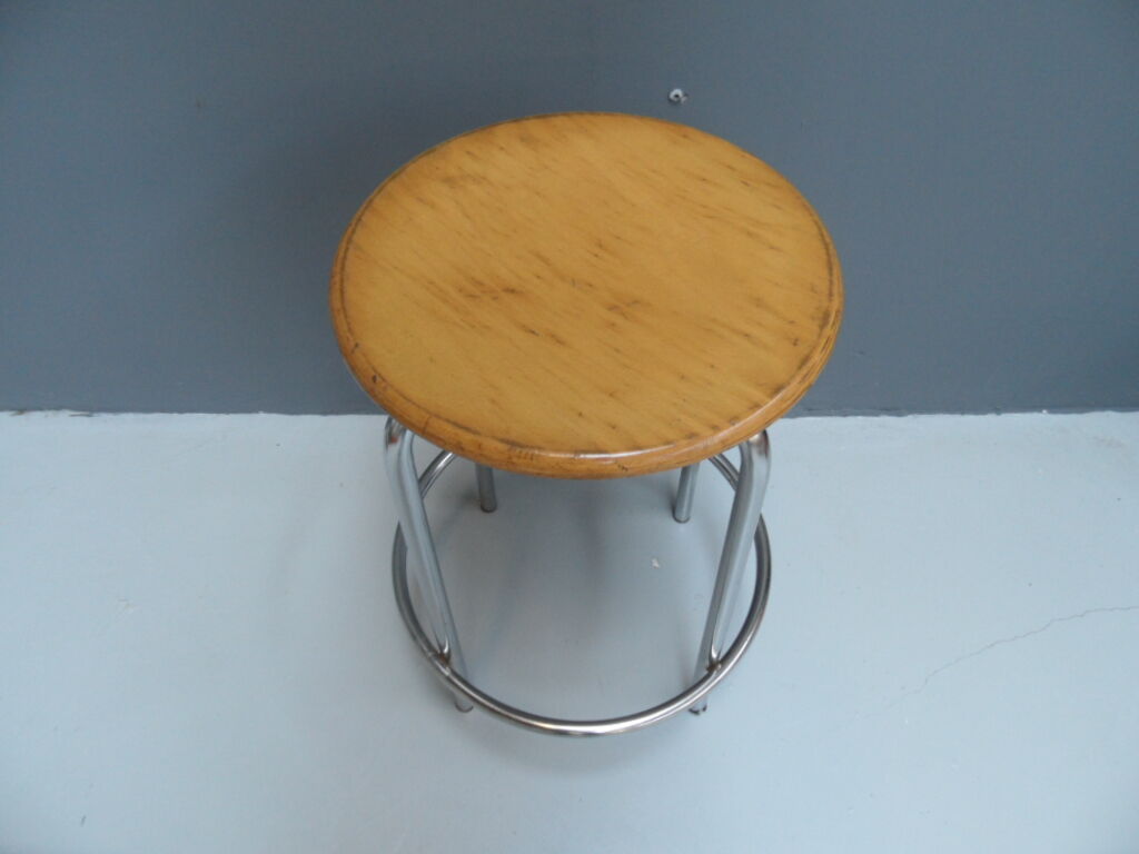 Industrial chrome stool