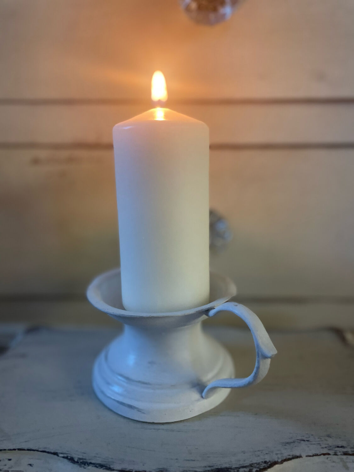 Picnic candle holder XIXth white