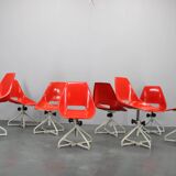 1960s Miroslav Navratil Set of Eight Fiberglass Chairs for Vertex, Czechosl