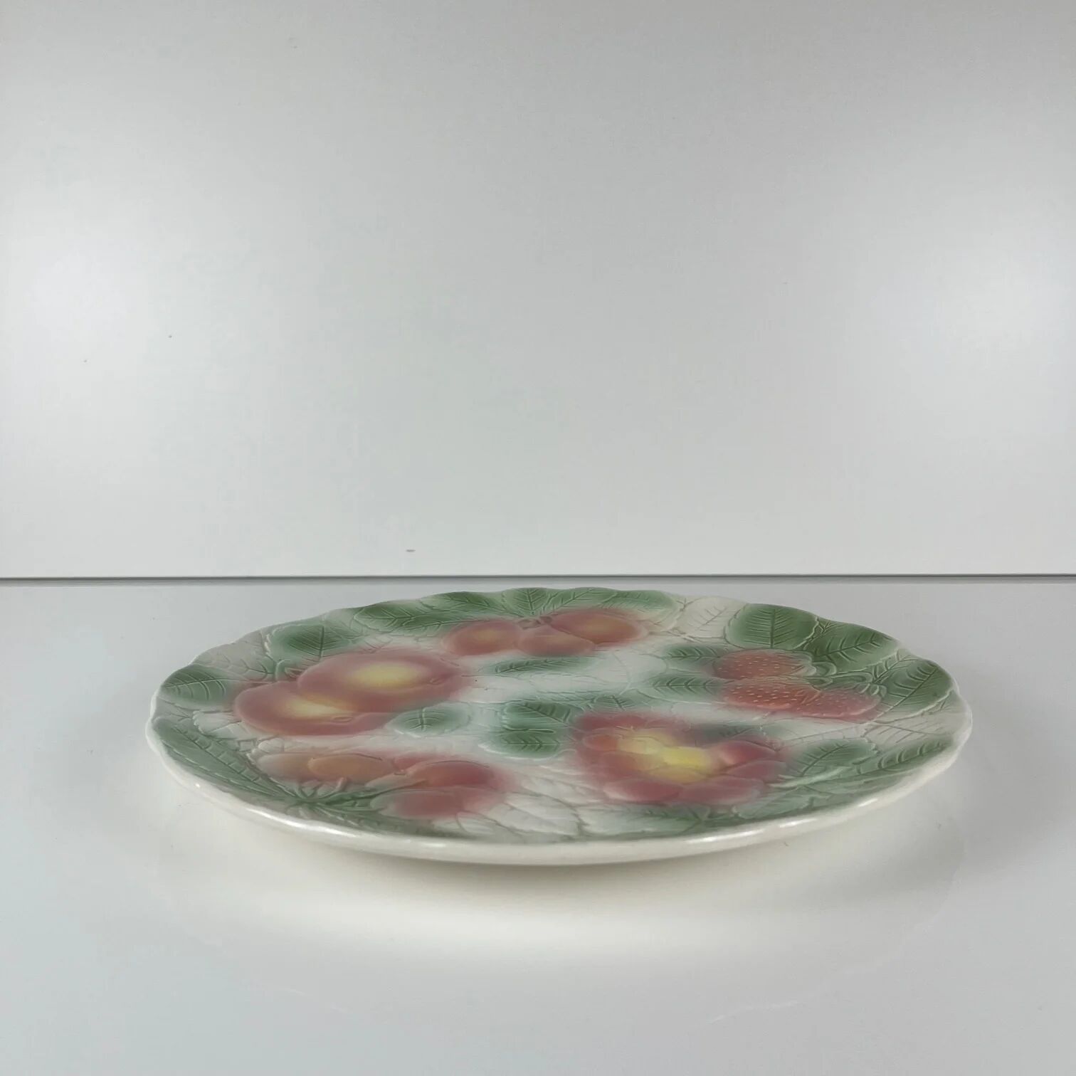 Lunéville barbotine fruit plate, 1960s/70s