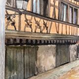 Watercolor vintage village view