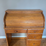 Cylinder Desk in Solid Pine - Careful Restoration - Bohemian Style