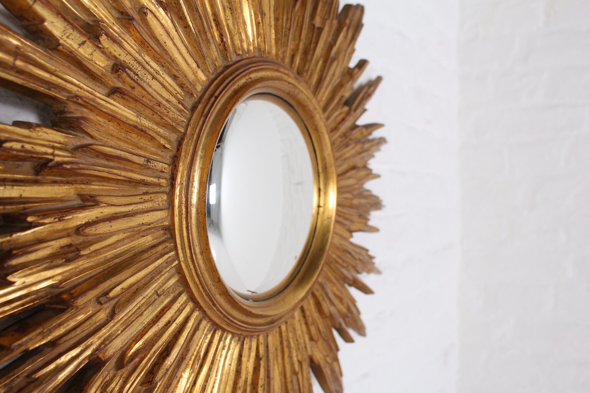 Mirror golden sun convex witch eye 80 x 80 cm