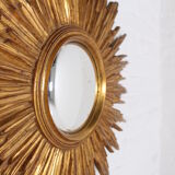 Mirror golden sun convex witch eye 80 x 80 cm