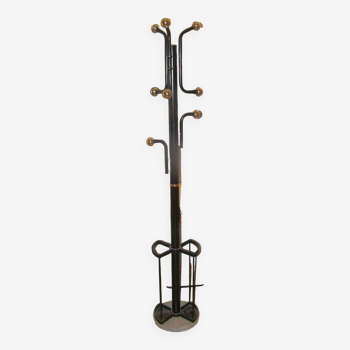 Coat rack 8 branches in metal and gilding with umbrella door and marble base canes