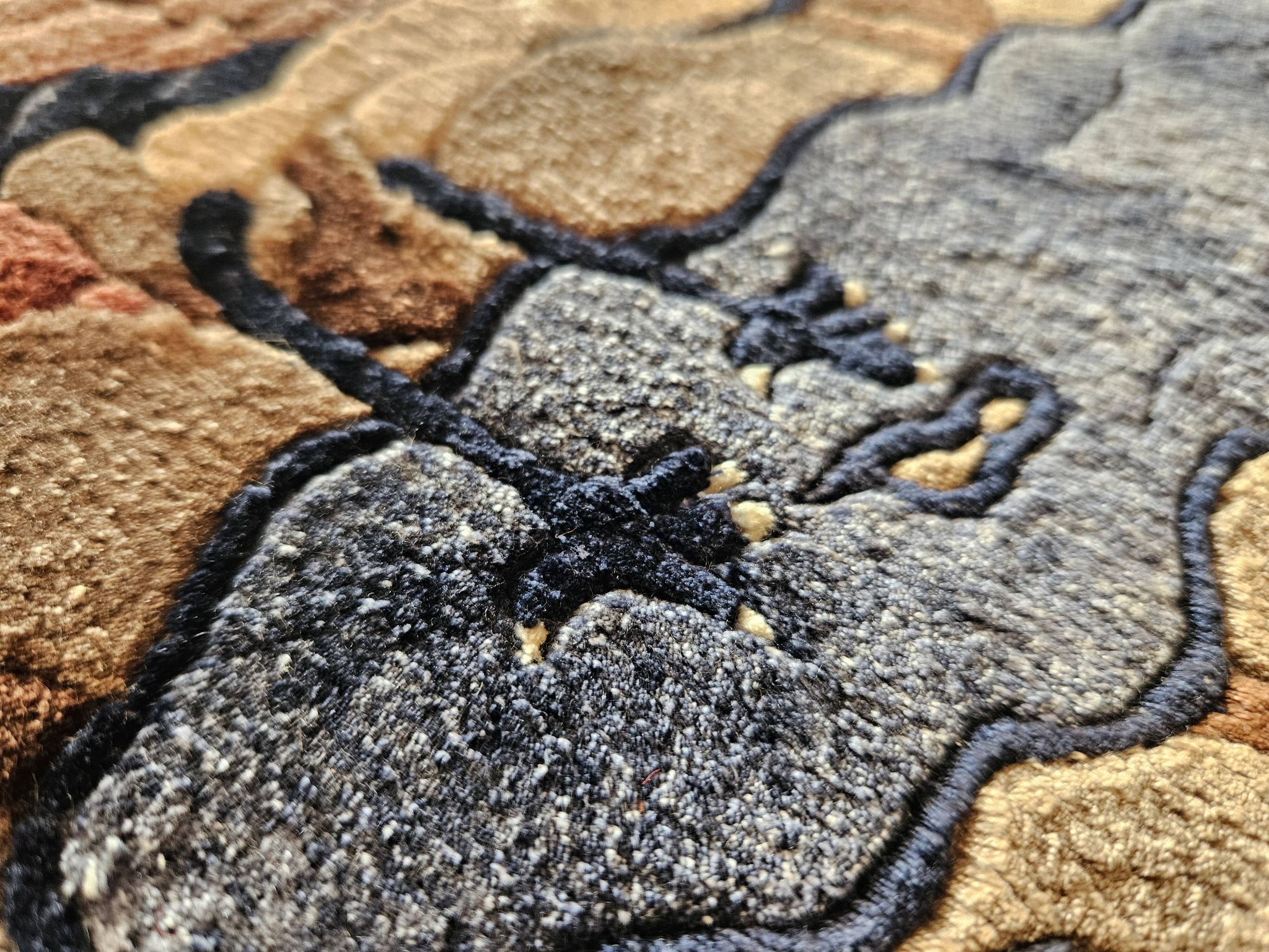 Luxurious Rug 100% SILK/China/Hand-Tied/Crane Motif/1950s