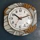 Vintage silent wall clock pendulum 60s "Silvoz black and white"