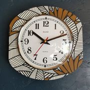 Vintage silent wall clock pendulum 60s "Silvoz black and white"