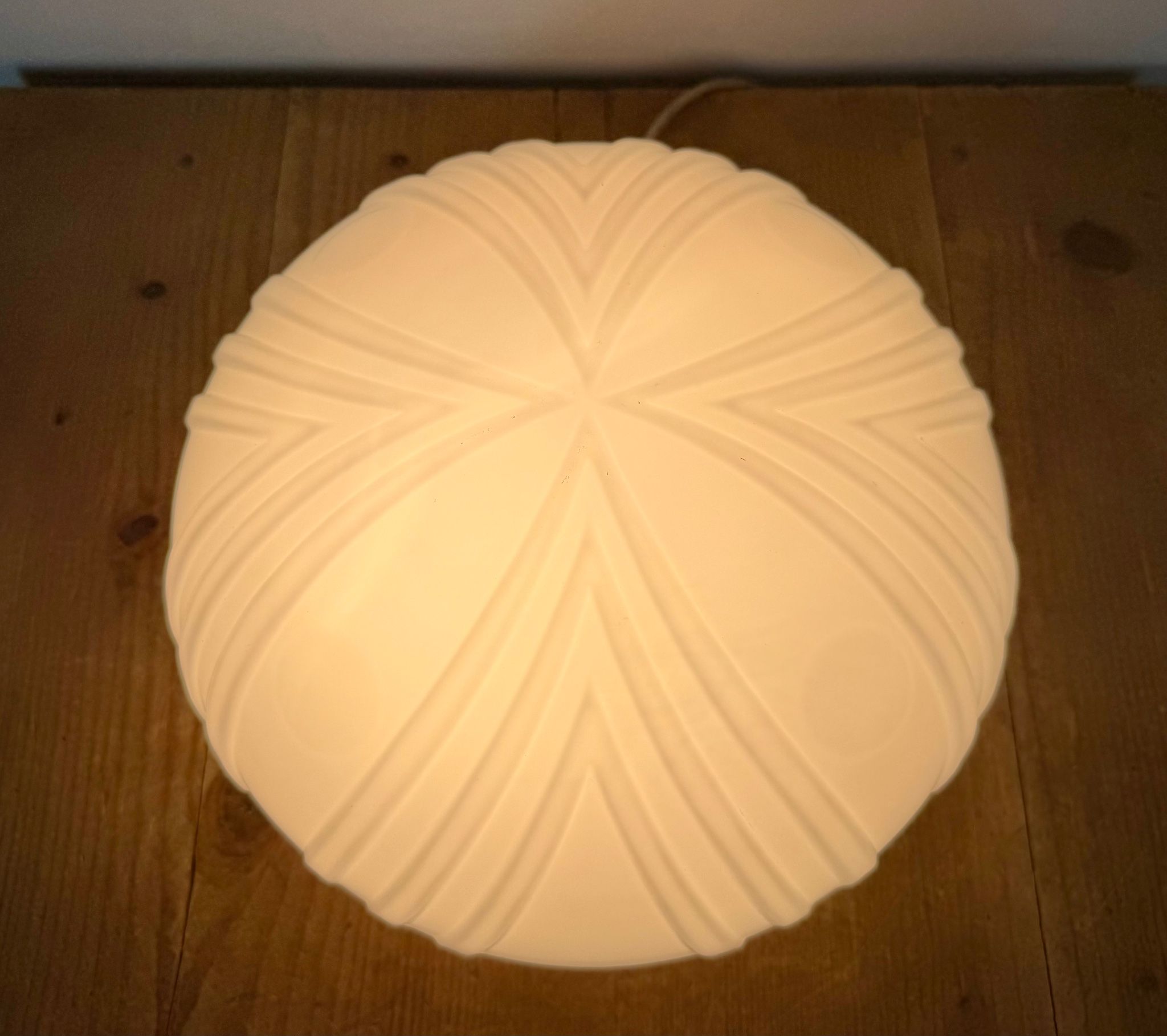Vintage Wall Or Ceiling Light with Milk Glass, 1970s