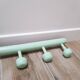 Patère en bois, 5 têtes, vert d'eau