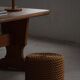 Side table / Ottoman in cord in modern French style from the late 20th century, 1980s.