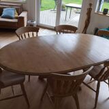 Dining table and 6 chairs: solid spruce
